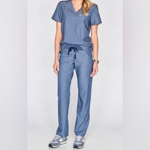 FIGS Rare Technical Collection Heather Denim Set Size: Xs